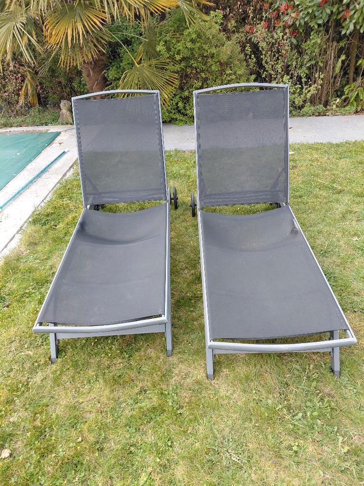 Ligzetels tuin, Tuin en Terras, Ligbedden, Gebruikt, Aluminium, Verstelbaar, Verrijdbaar, Ophalen