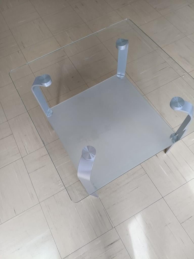 A vendre table basse., 50 à 100 cm, Carré, Verre, Enlèvement