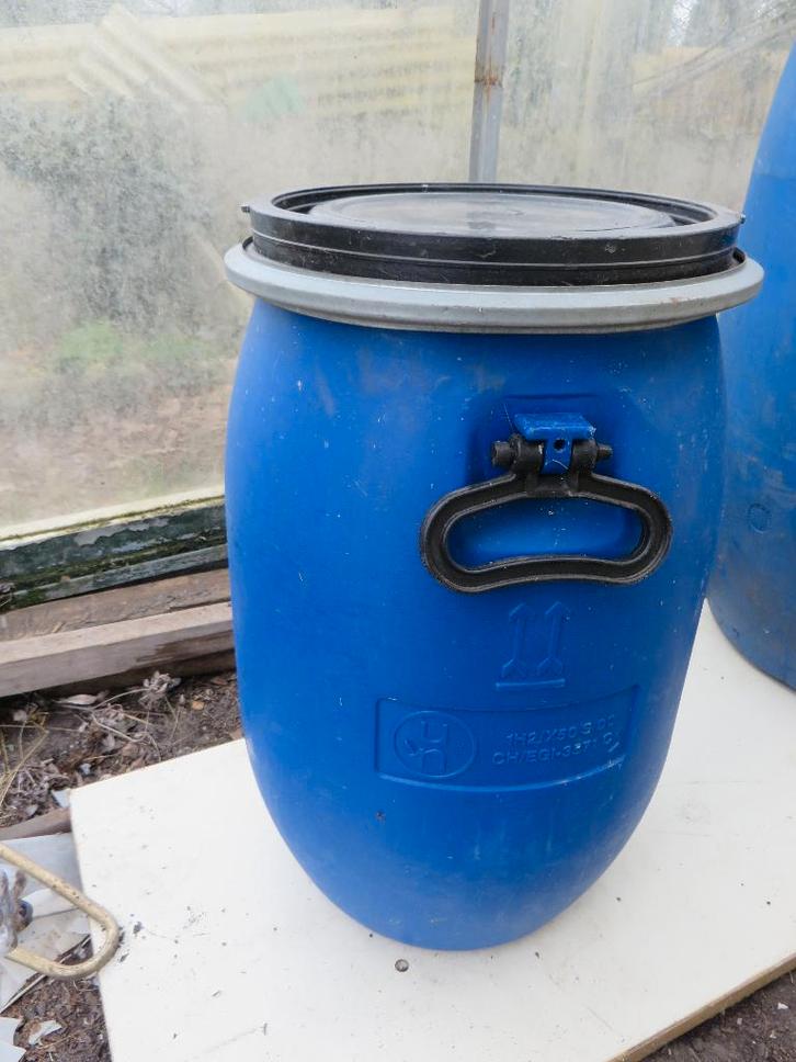 Blauwe tonnen, Tuin en Terras, Regentonnen, Gebruikt, Ophalen
