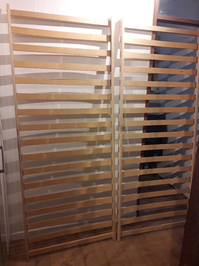 2 Sommiers à lattes Ikea 160x200 cm (2x80), 90 cm, Comme neuf, Enlèvement, Sommier