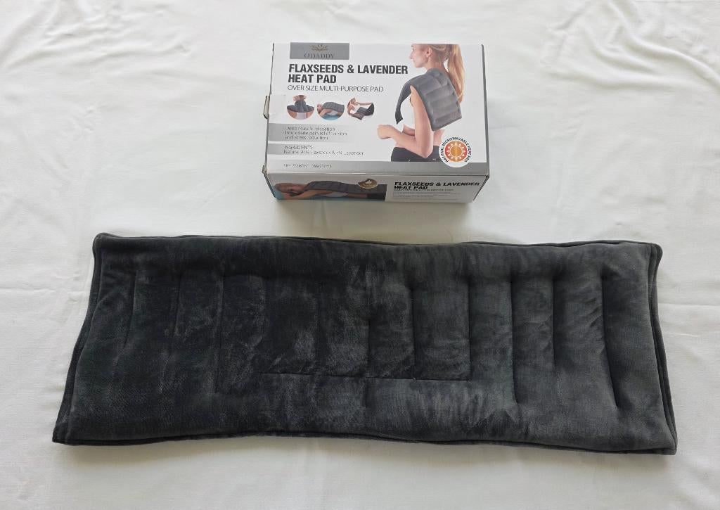 Lijnzaad warmtekussen met lavendel XL, Huis en Inrichting, Woonaccessoires | Kussens, Zo goed als nieuw, Grijs, Rechthoekig, Ophalen of Verzenden