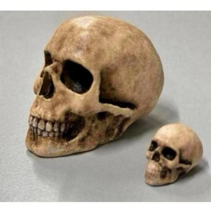 GOOD GUY SKULL fait main, 2 x figurines gothiques originales, Collections, Statues & Figurines, Neuf, Humain, Enlèvement ou Envoi