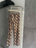 S/M veelkleurige bruine fluwelen rechte broek, Kleding | Dames, Ophalen of Verzenden, Zo goed als nieuw, Maat 36 (S), Lang