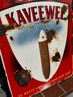 Panneau d'affichage en émail ancien KAVEWEE Cigars, Collections, Enlèvement ou Envoi, Utilisé, Panneau publicitaire