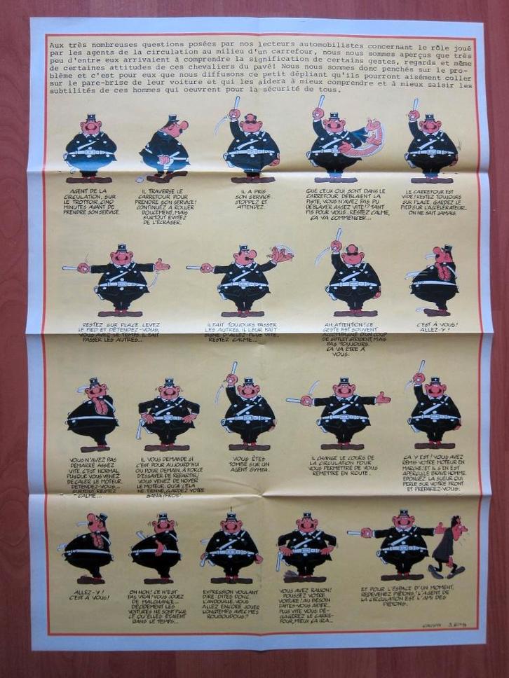 Poster double du Spirou 2083 Agent 212 + Auto (1978), Boeken, Stripverhalen, Zo goed als nieuw, Eén stripboek, Ophalen of Verzenden