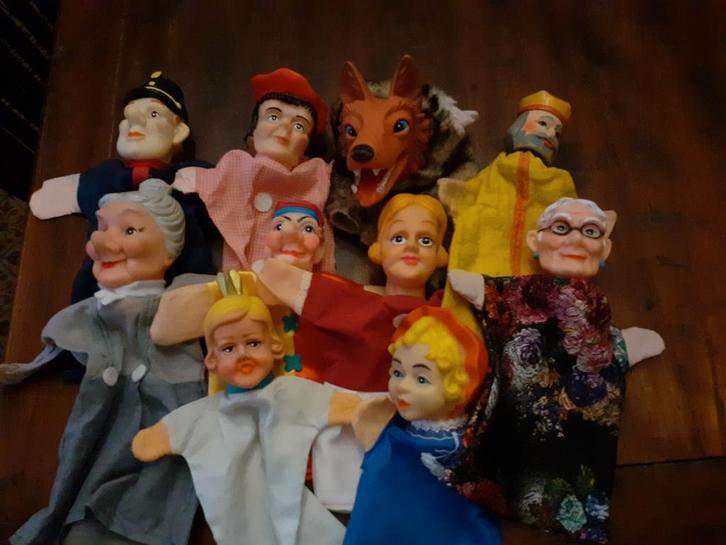 Retro handpoppen poppenkastpoppen ( C ), Verzamelen, Poppen, Ophalen of Verzenden