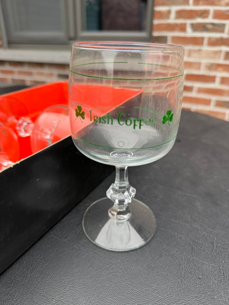 set van zes Durabor Irish Coffee glazen, Ophalen, Zo goed als nieuw, Borrel- of Shotglas