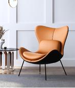 Fauteuil d'appoint rembourré en cuir avec coussins, Neuf, Enlèvement, Cuir, 75 à 100 cm