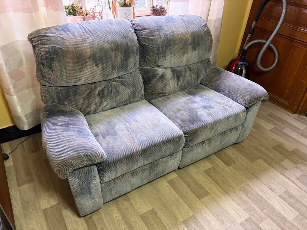 Zeer comfortabele stoffen manuele relaxbank, Ophalen, Gebruikt, 150 tot 200 cm, Tweepersoons