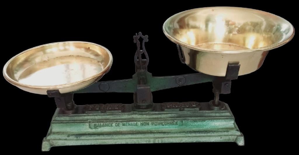 oude groene weegschaal. 5 kilos, Ophalen