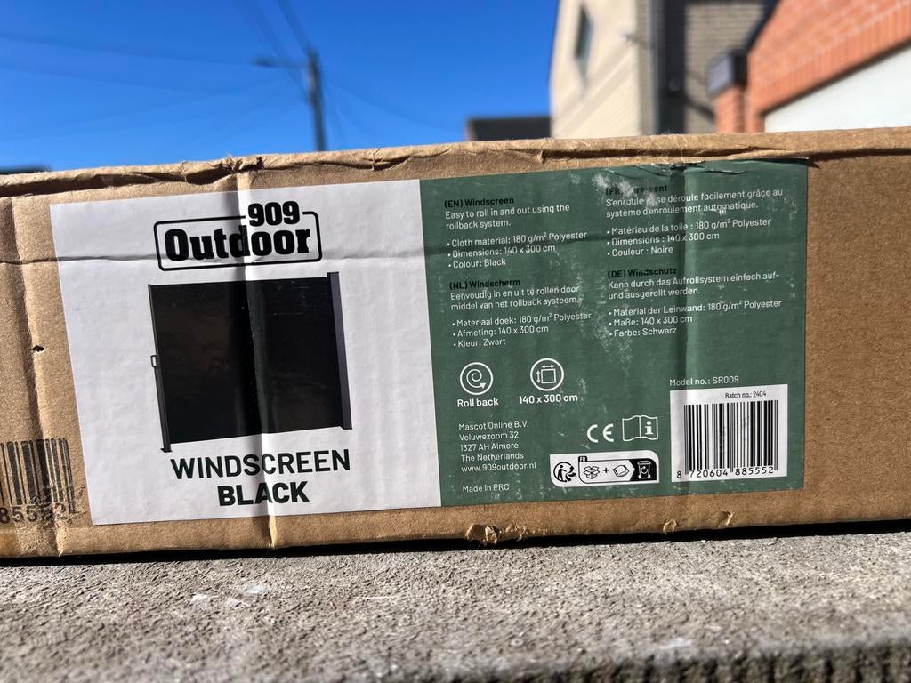 Pare-brise de haute qualité 3 x 1,4 mètres (couleur noire), Jardin & Terrasse, Écrans de jardin, Enlèvement, Comme neuf