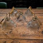 Vintage Holophane glazen hanglampen. Prijs/stuk., Antiek en Kunst, Ophalen of Verzenden