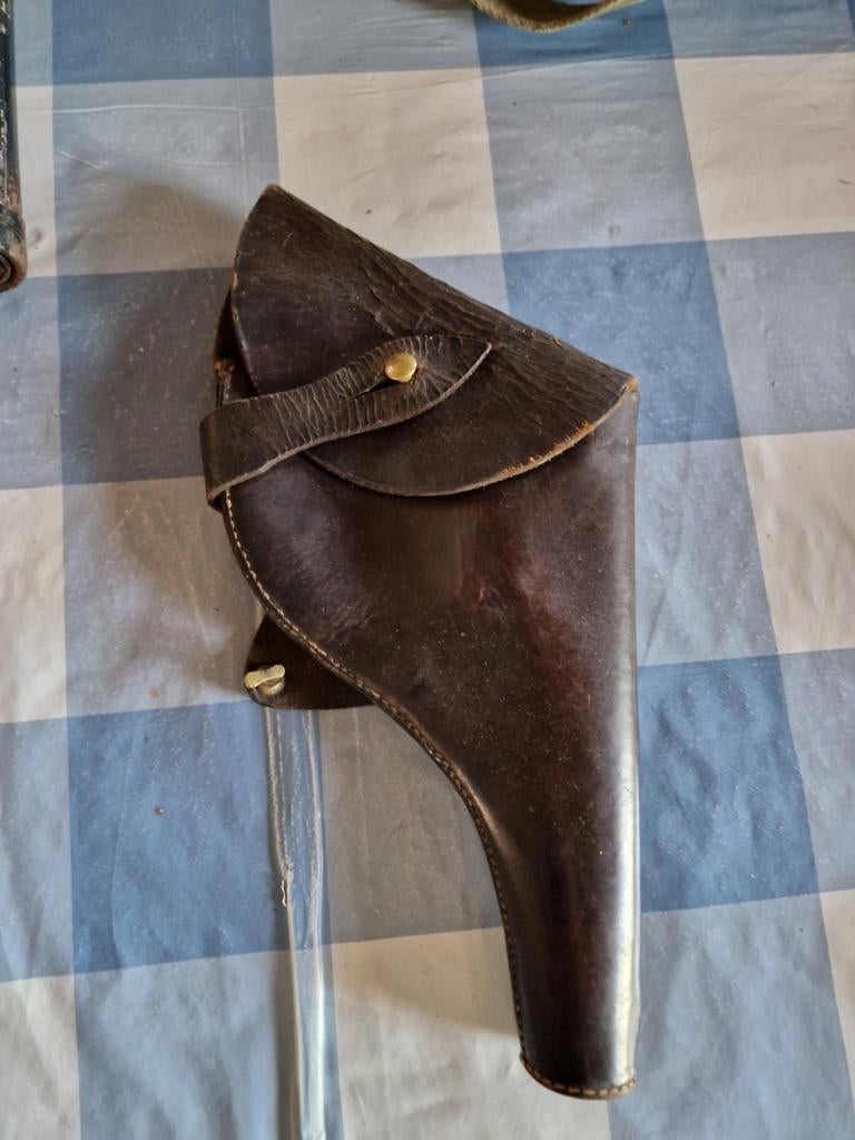 Ww2 lederen Webley holster, Collections, Enlèvement ou Envoi