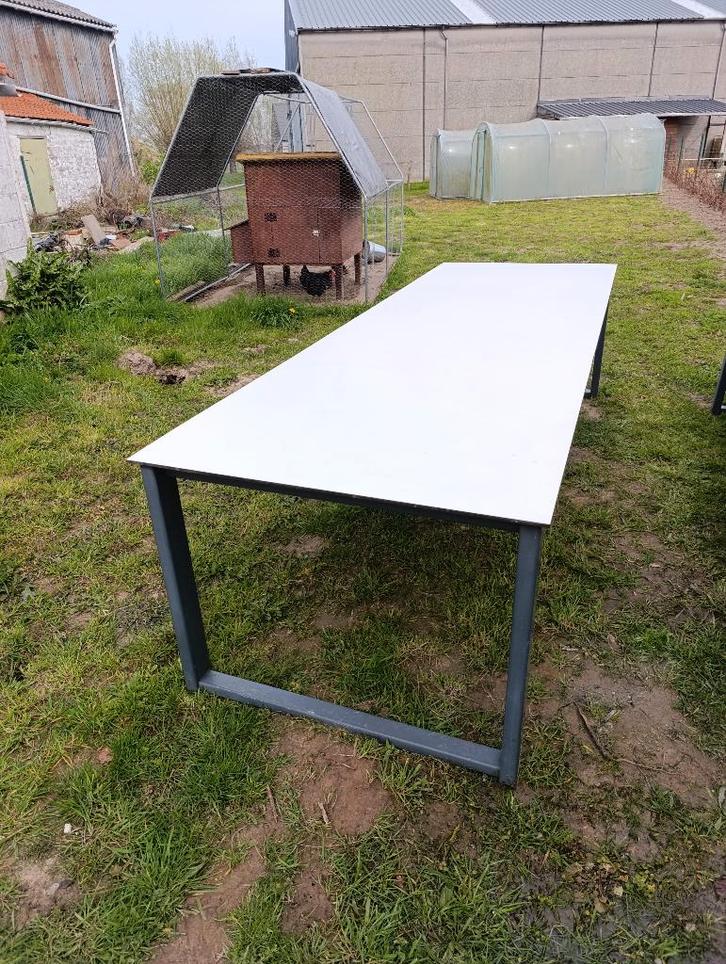 tuintafel + 2 banken, Jardin & Terrasse, Tables de jardin, Utilisé, Enlèvement