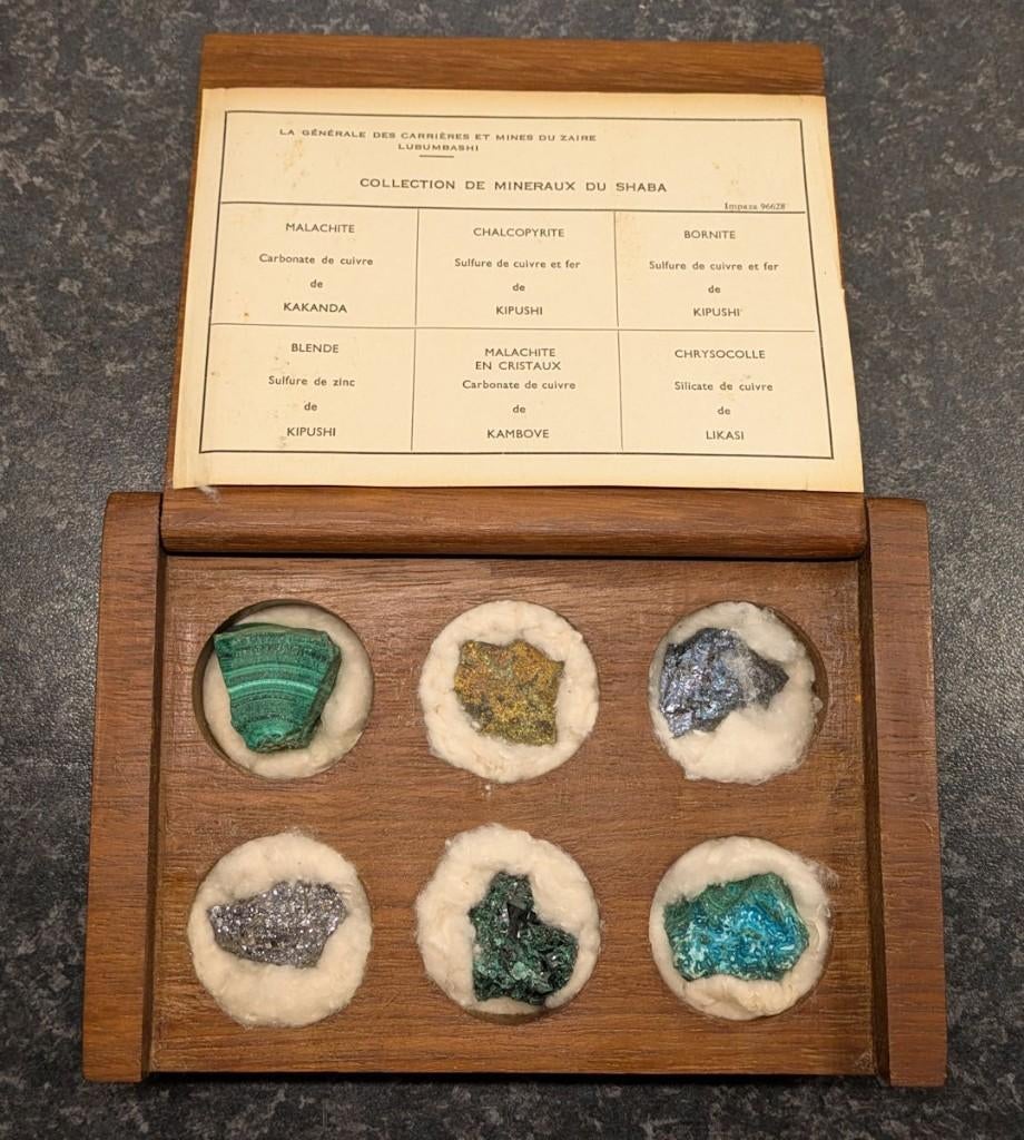 Mineralen verzamelset Zaire (Shaba) Gécamines, Enlèvement ou Envoi