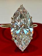 Gouden ring met een VS1 diamant van maar liefst 5.00 caraat!, Neuf, Or, 17 à 18, Jaune