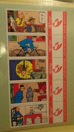Blad 5 postzegels Kuifje - De blauwe lotus - Hergé, Nieuw, Ophalen of Verzenden, Plaatje, Poster of Sticker, Kuifje