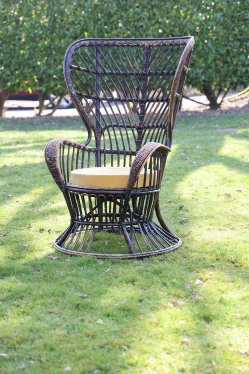 1970 designstoel 'Dal Vera' vintage Italië rotan bamboe, Antiek en Kunst, Kunst | Designobjecten, Ophalen