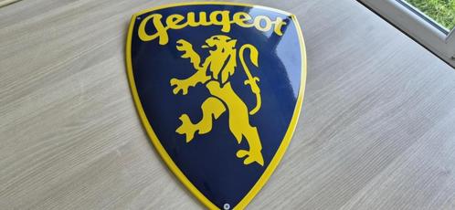 Plaque émaillée Peugeot 45 cm x 30 cm bombée, Verzamelen, Merken en Reclamevoorwerpen, Ophalen of Verzenden