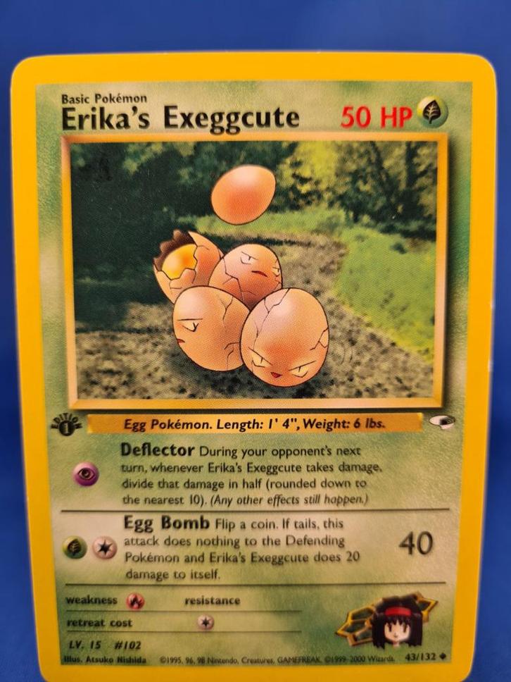 Erika's Exeggcute 43/132 - Gym Heroes (1st edition), Hobby en Vrije tijd, Verzamelkaartspellen | Pokémon, Gebruikt, Verzenden