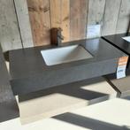Modern badkamermeubel, Grijs beton, 100 cm, Wasbak, 301540, Ophalen of Verzenden, Nieuw