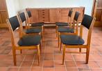 Set vintage eetkamerstoelen 6 stuks, Ophalen, Gebruikt, Zwart, Vijf, Zes of meer stoelen