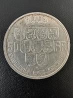 Munt België Leopold lll 50 frank 1939, Ophalen of Verzenden