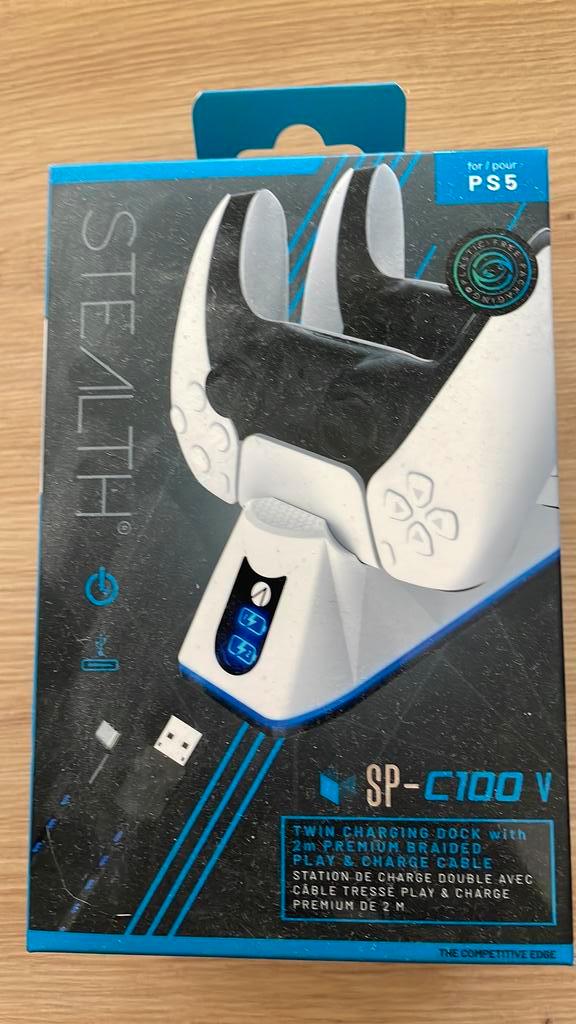 Stealt ps5 controler oplaad station, TV, Hi-fi & Vidéo, Chargeurs, Comme neuf, Enlèvement