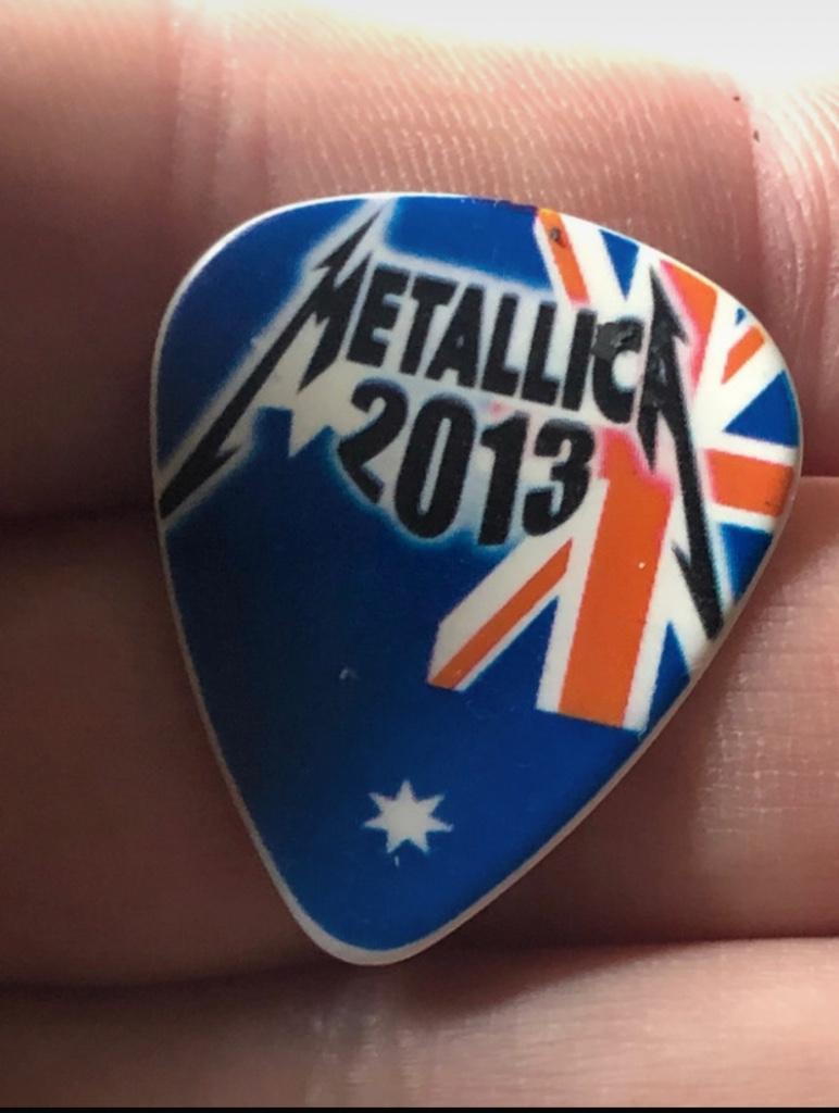 Metallica australian tour  rare original Guitarpick, Ophalen of Verzenden, Zo goed als nieuw