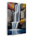 Rustige waterval Glasschilderij 100x150cm + Ophangsysteem, Huis en Inrichting, Woonaccessoires | Wanddecoraties, Nieuw, Verzenden