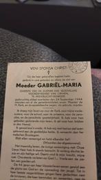 Moeder Gabriel Maria 1944, Verzamelen, Bidprentjes en Rouwkaarten, Verzenden, Bidprentje