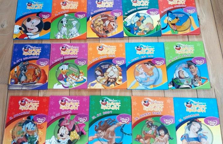 Volledige reeks van 15 boekjes Engels leren met Disney, Boeken, Kinderboeken | Jeugd | onder 10 jaar, Zo goed als nieuw, Ophalen