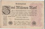 1923 Duitsland 2 Millionen Mark Zwart en Lila-VL-serie, Postzegels en Munten, Los biljet, Duitsland, Ophalen of Verzenden