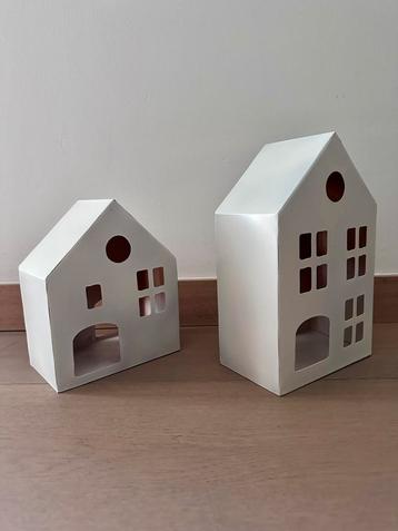 SET THEELICHTHOUDERS / WAXINELICHTHOUDERS WIT-METAAL beschikbaar voor biedingen