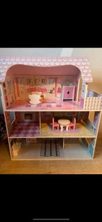 Houten poppenhuis, Kinderen en Baby's, Speelgoed | Poppenhuizen, Ophalen, Zo goed als nieuw, Poppenhuis