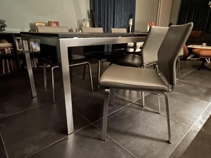 design eettafel & stoelen, Huis en Inrichting, Tafels | Eettafels, Zo goed als nieuw, Ophalen