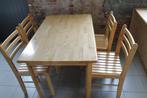 Tafel met 4 stoelen, 50 tot 100 cm, 100 tot 150 cm, Grenenhout, Gebruikt