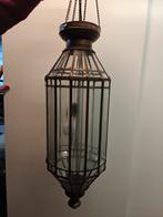 Unieke Vintage Hanglamp – 90cm Hoog, 25cm Diameter, Huis en Inrichting, Ophalen of Verzenden, Zo goed als nieuw, Glas