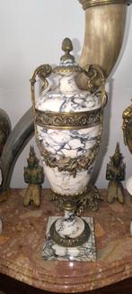 Antieke marmeren en bronzen cassolette, hoogte 53 cm, Ophalen