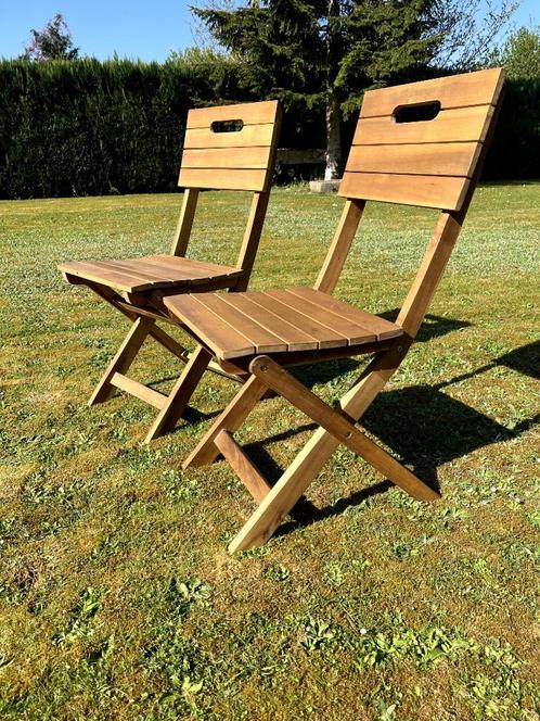 Klapstoelen van exotisch hout (nieuw), Tuin en Terras, Tuinstoelen, Nieuw, Hout, Inklapbaar, Ophalen of Verzenden