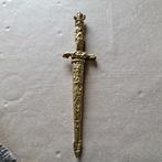 oude koperen/ bronze  brievenopener in koker, Ophalen of Verzenden