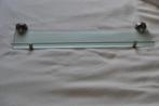 Tablette rectangulaire sdb verre sablé + fixations métal, Ophalen, Minder dan 50 cm, Zo goed als nieuw, Minder dan 100 cm
