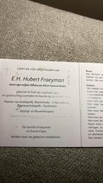 EH Hubert Fraeyman 1947-2011, Verzenden, Bidprentje