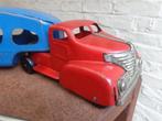 MARX pressed steel truck carhauler zeer mooie staat! 60cm, Antiek en Kunst, Antiek | Speelgoed, Verzenden
