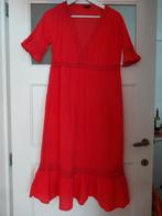 Robe bohème rouge coquelicot coton broderie crochet 36-38, Maat 38/40 (M), Ophalen of Verzenden, Gedragen, Rood