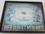 Antiek religieus Tekstbord ' god ziet u  hier vloekt men nie, Antiek en Kunst, Ophalen of Verzenden