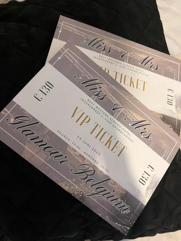 2  VIP tickets voor miss glamour in Grobbendonk, Contacts & Messages, Événements