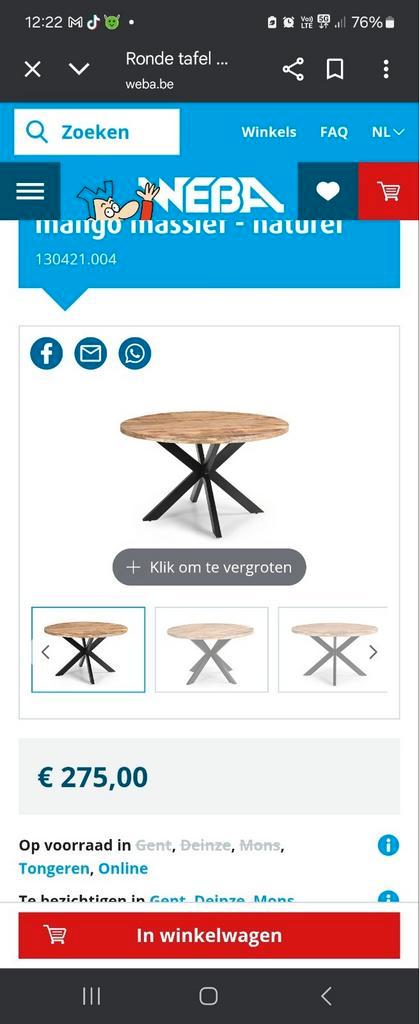 Ronde tafel 130cm, Huis en Inrichting, Tafelonderdelen, Zo goed als nieuw, Tafelblad, Ophalen of Verzenden