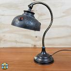 Antieke Messing Art Nouveau Bureaulamp (glazen diamanten), Antiek en Kunst, Ophalen of Verzenden