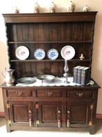 Vintage vitrinekast in oude Franse eik, Huis en Inrichting, Ophalen, Gebruikt